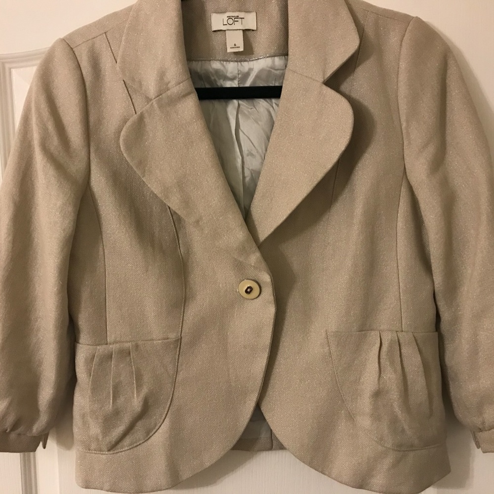 LOFT Silver Cream Jacket, size 6, EUC! - Picture 4 of 7